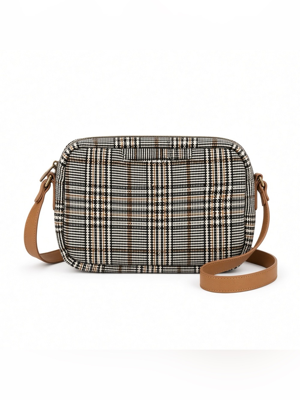 thirty-one Black and Brown Plaid Messenger Crossbody